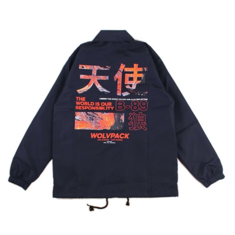 JACKET COACH KAGUYA NAVY WOLVPACK STREETWEAR