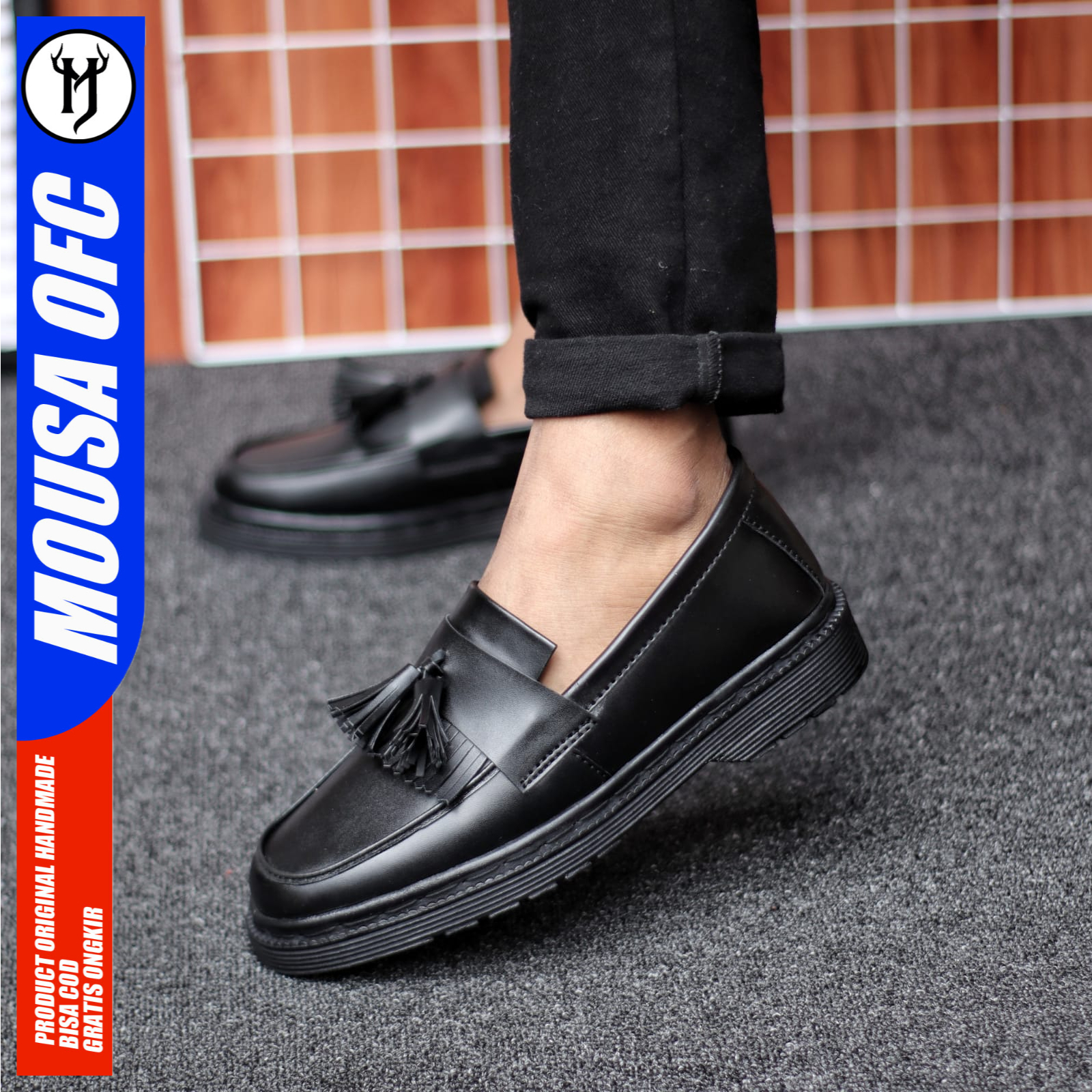 Sepatu Pria Docmart Loafers Casual Formal Kerja Pria Smile Mousa