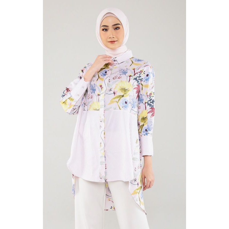 [PRELOVED] Benang Jarum - Romantic Garden Oversized Shirt in Pink