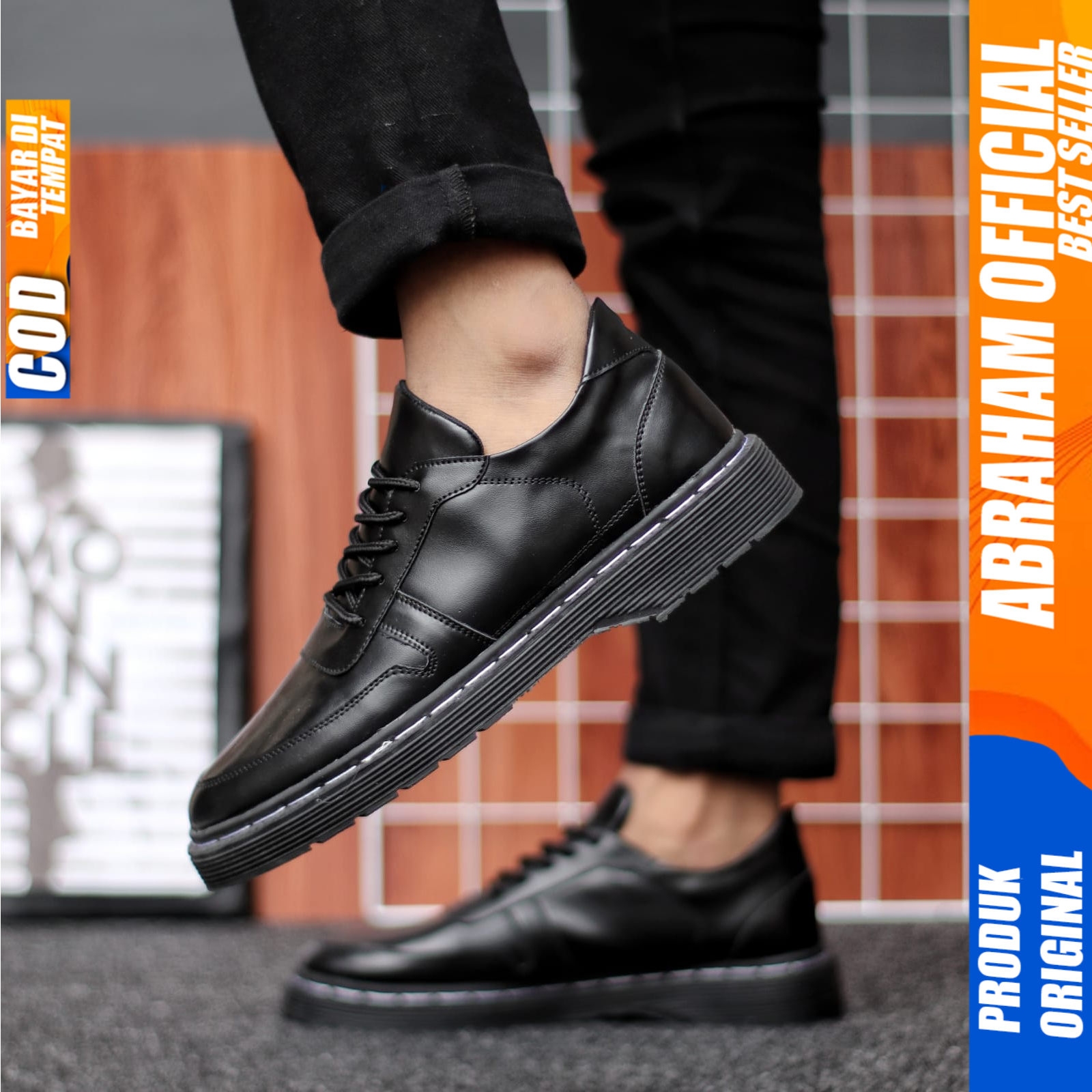 Sepatu Docmart Low Boot Pria Casual Formal Abraham