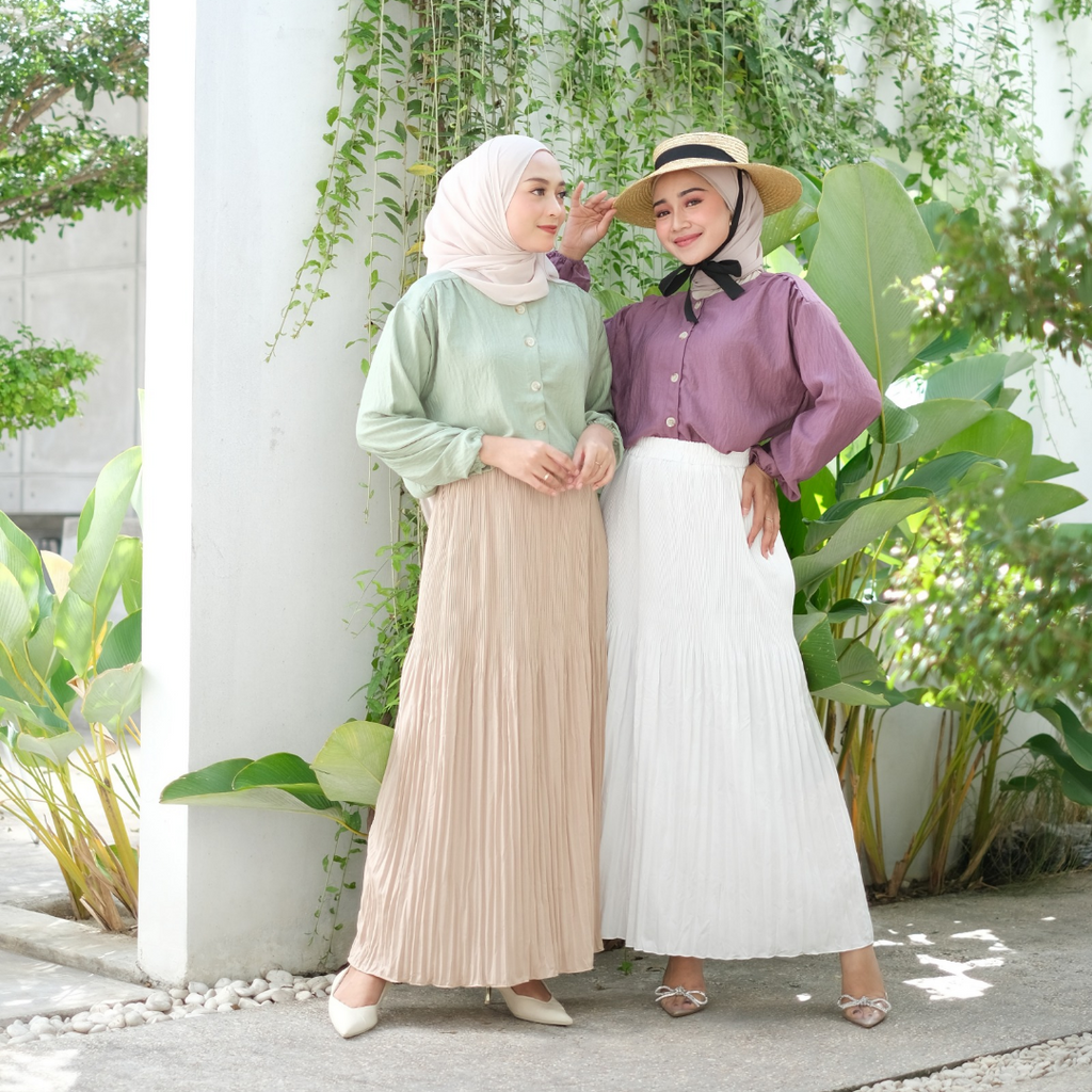 ROK PLISKET PANJANG PREMIUM PLEATED SKIRT - AQEELA PLEATS SKIRT DEEWIDIY