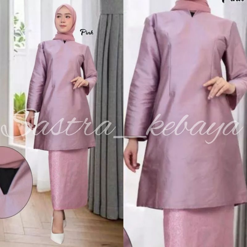 Baju kurung taffeta polosan jumbo // atasan baju kurung taffeta melayu // atasan baju kurung bahan t