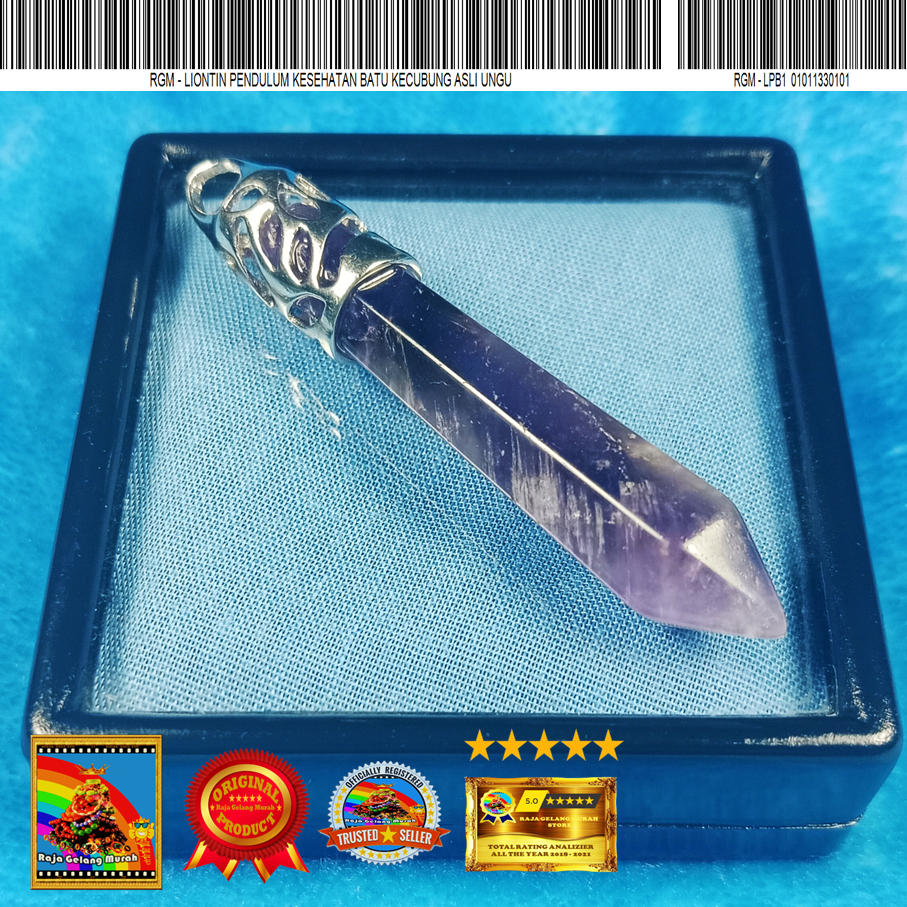 Raja Gelang Murah Liontin Pendulum Kesehatan Batu Kecubung Asli Ungu