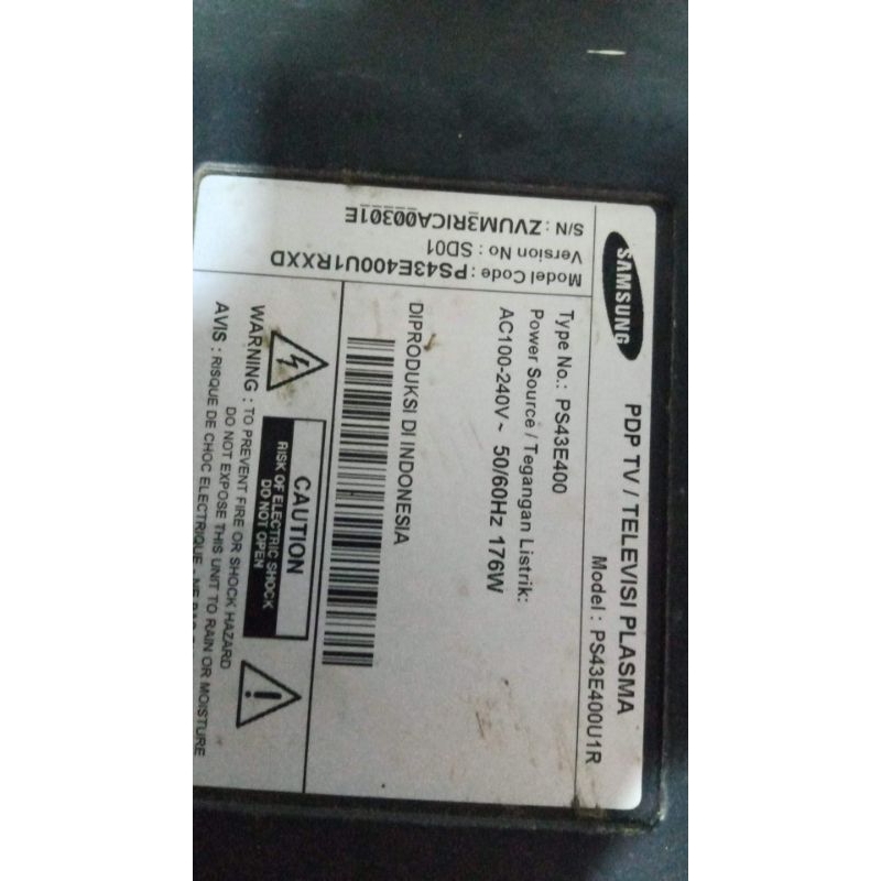 Jual Y SUS ,   Tv plasma Samsung PS43E400 43E400 43E400
