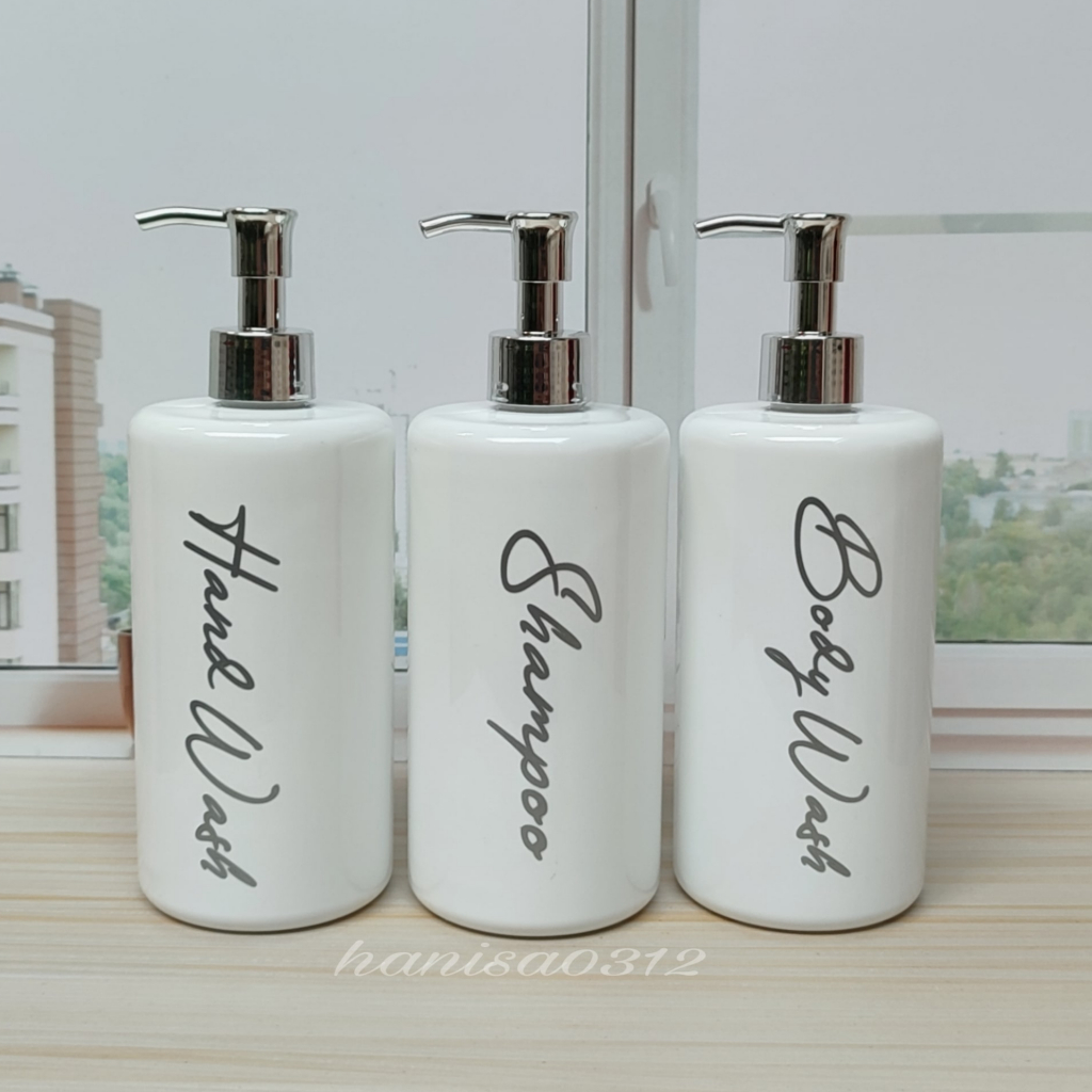 Botol Sabun Cair Pump 500ml Putih Pump Luxury Gold / Botol Pump 500 Ml Putih