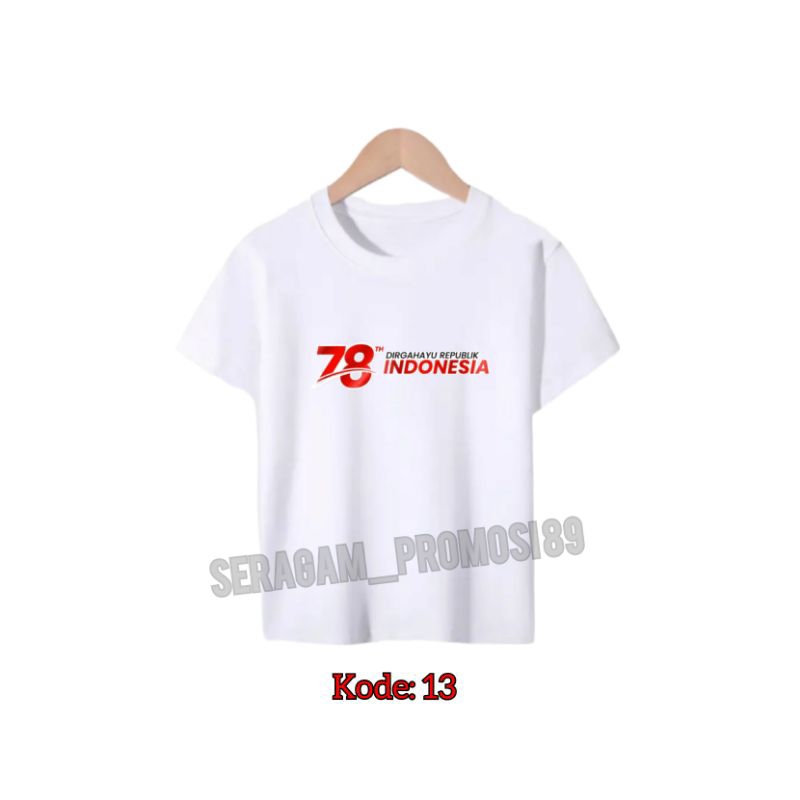 Kaos 17 AGUSTUS DIRGAHAYU INDONESIA ANAK-ANAK / KAOS INDONESIA ANAK LAKI-LAKI / KAOS HUT RI ANAK USIA 2TH-10TH