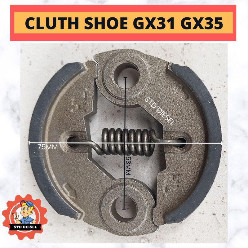 CLUTCH CLUTH SHOE KAMPAS MESIN POTONG RUMPUT GX35 GX31 4 STROKE 4 TAK BRUSH CUTTER KAMPAS UNTUK MESI