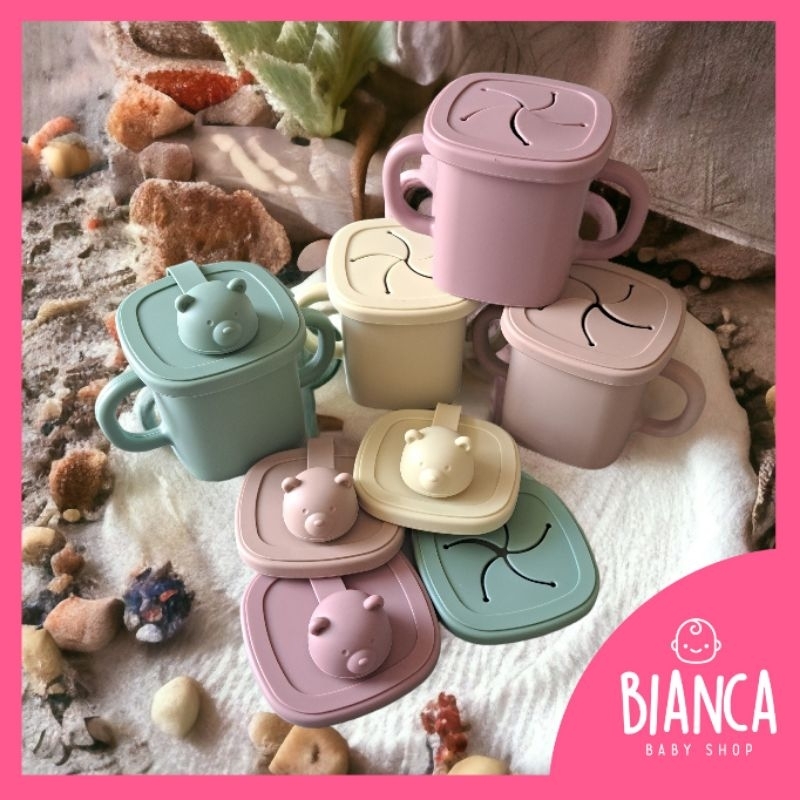 BIANCA - Gelas Silikon Premium Anak Bayi 2 in 1 Untuk Minum dan Tempat Snack