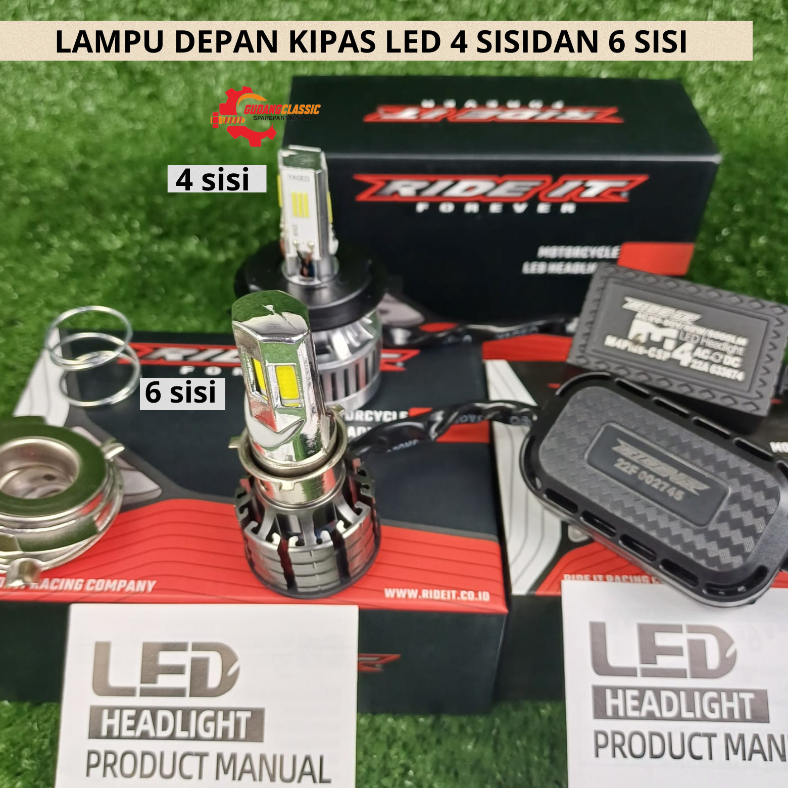DOP LED BOHLAM LED LAMPU DEPAN KIPAS  90 LED 4 SISI 80 W AC DC BEAT VARIO TIGER JUPITERZ UNIVERSAL