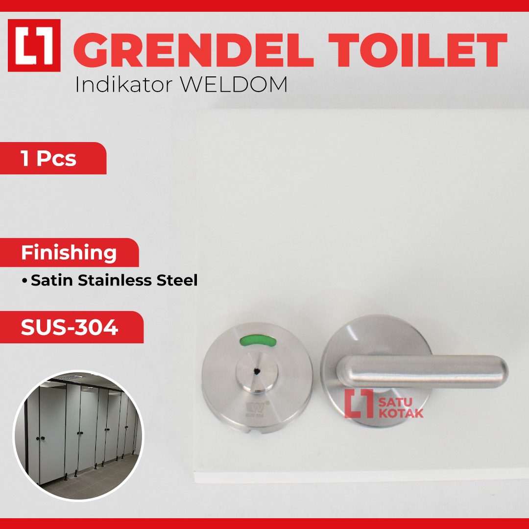 Grendel Cubicle Kunci Pintu Indikator Toilet KamarMandi Partisi Weldom