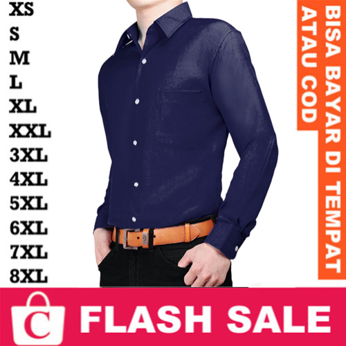 8XL 7XL 6XL 5XL 4XL 3XL XXL XL L M S XS Hem Cowok Kemeja Pria Tebal Jumbo Big Size Panjang Polos Dri