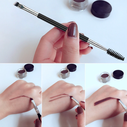 Kuas Alis 2 IN 1 Double Eyebrow Brush Dengan Sikat Bulu Mata Eyeliner Pen Eyebrow Brush Premium Pembentuk Alis Alat Makeup Kecantikan Face Eye tools