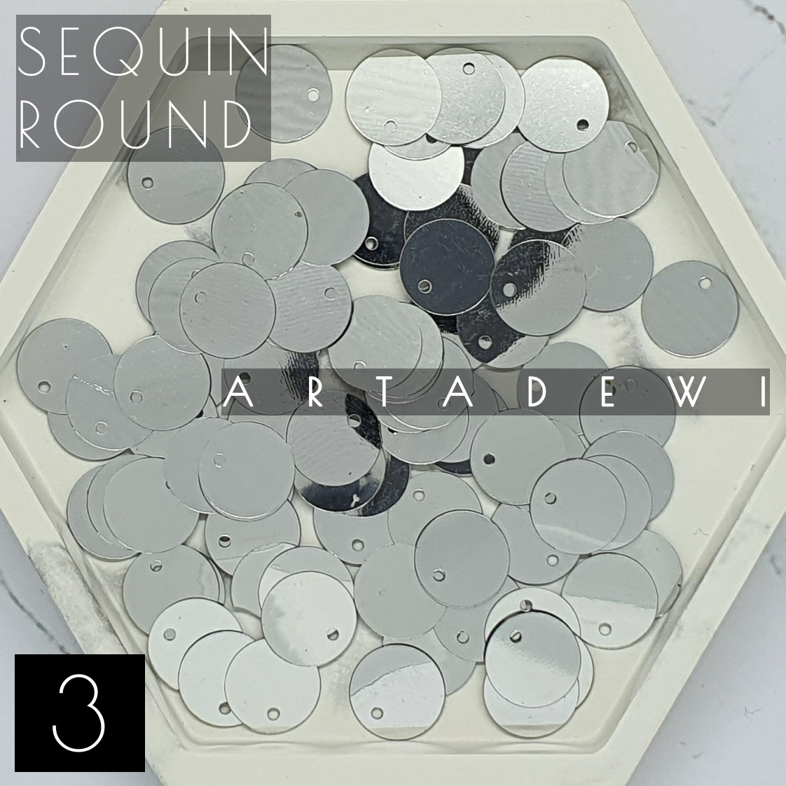 SQ1508 | Sequin ROUND 10mm  &gt;100pcs / bulat