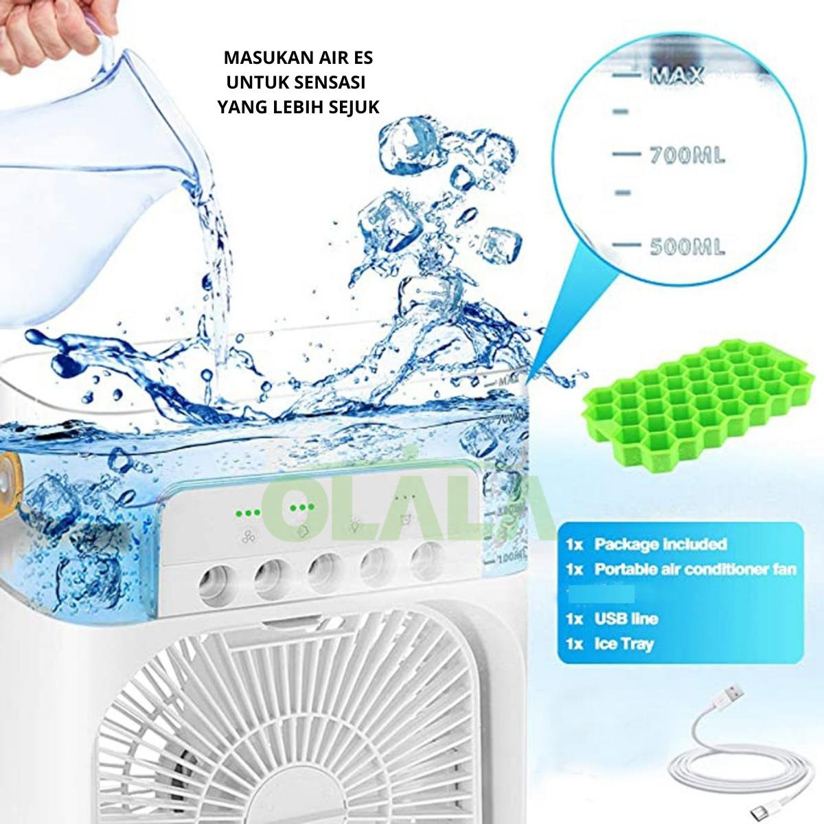 KIPAS PENDINGIN MINI AC PORTABLE AIR COOLER MOBIL DAN RUANGAN OLL-FAN5759