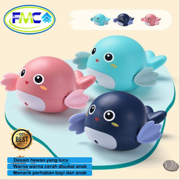 Mainan Mandi Anak Karakter Binatang Bayi Turtle Swimming Mainan Model Hewan Berenang Lucu Imut