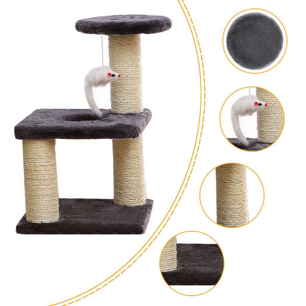 Cat Condo Tangga Loncat Double Tidur Kandang Interaktif Untuk Kucing/Rak Panjat Garukan Kuku Kucing Papan Sisal Climbing Frame Cat Scratcher/scratcher Cat/cat Playground/cat Tree House/papan Garukan Kucing