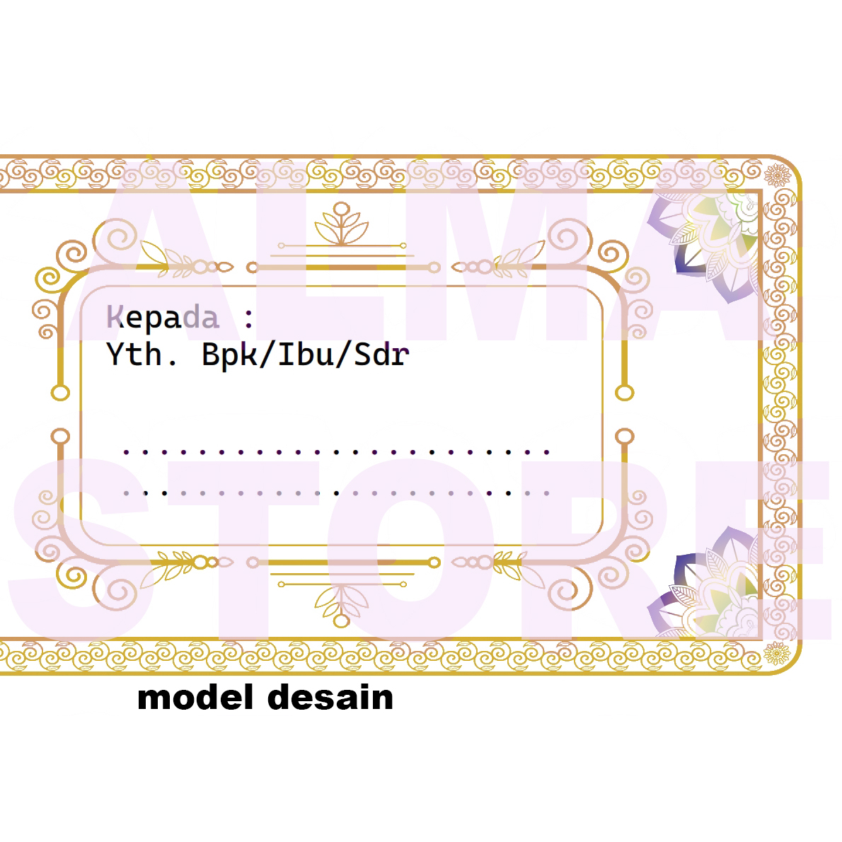 UNDANGAN WALIMATUL URSY/NIKAH, KHITAN, TAHLIL KERTAS HVS DESAIN 1