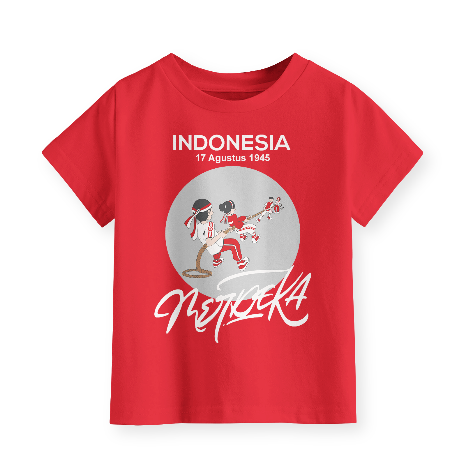 Kaos Seragaman Family Agustusan Motif Tarik Tambang Anak Dewasa Lengan Pendek dan Panjang