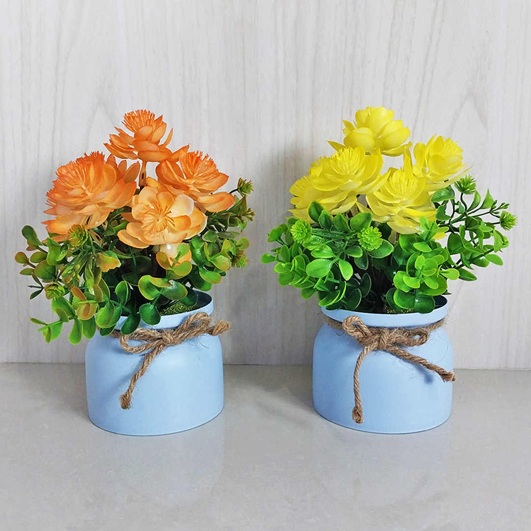 AND / COD / Pot Bunga Hias Plastik Import Dekorasi Rumah Artificial Flowers Murah Tanaman Bunga Hias PBP90