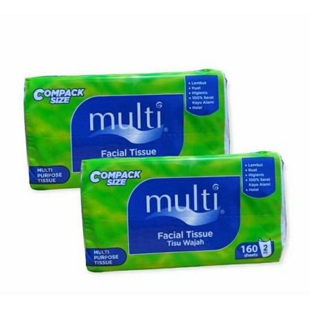 Tisu Tessa Multi 160 Sheets 2 Ply MP11 compack size / Tissue Facial Soft Pack 160s / Tisu wajah 2ply 160 sheet higienis