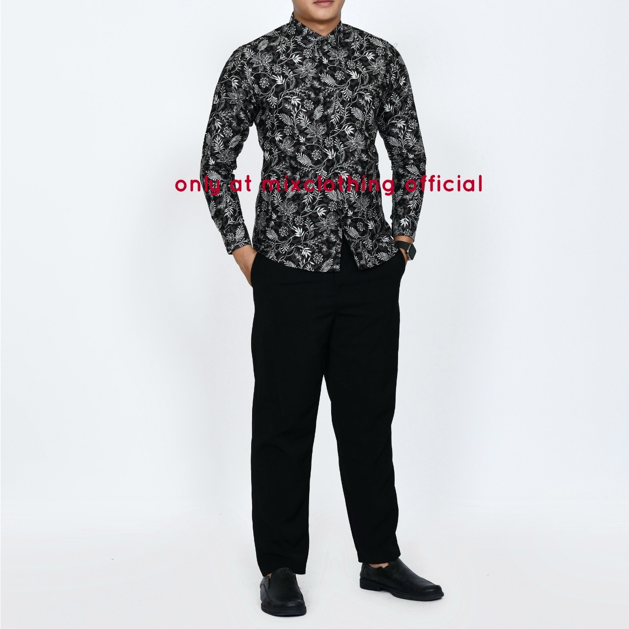 Baju Batik Pria Slimfit Kemeja Lengan Panjang Slim Premium Kode 1841