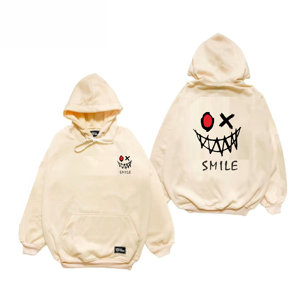 Sweater Distro Pria Wanita Unisex Bahan Tebal Size M L XL XXL Warna Hitam Hoodie Cream Kekinian Murah