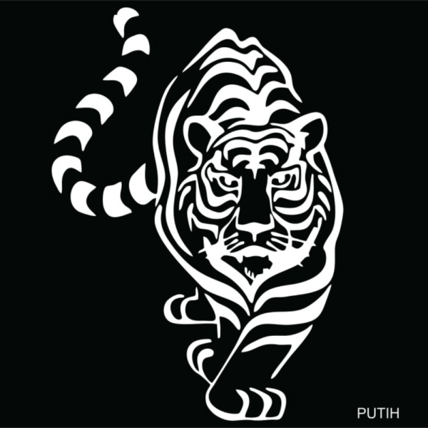 Grosir CUTTING STICKER HARIMAU/MACAN - Putih Diskon