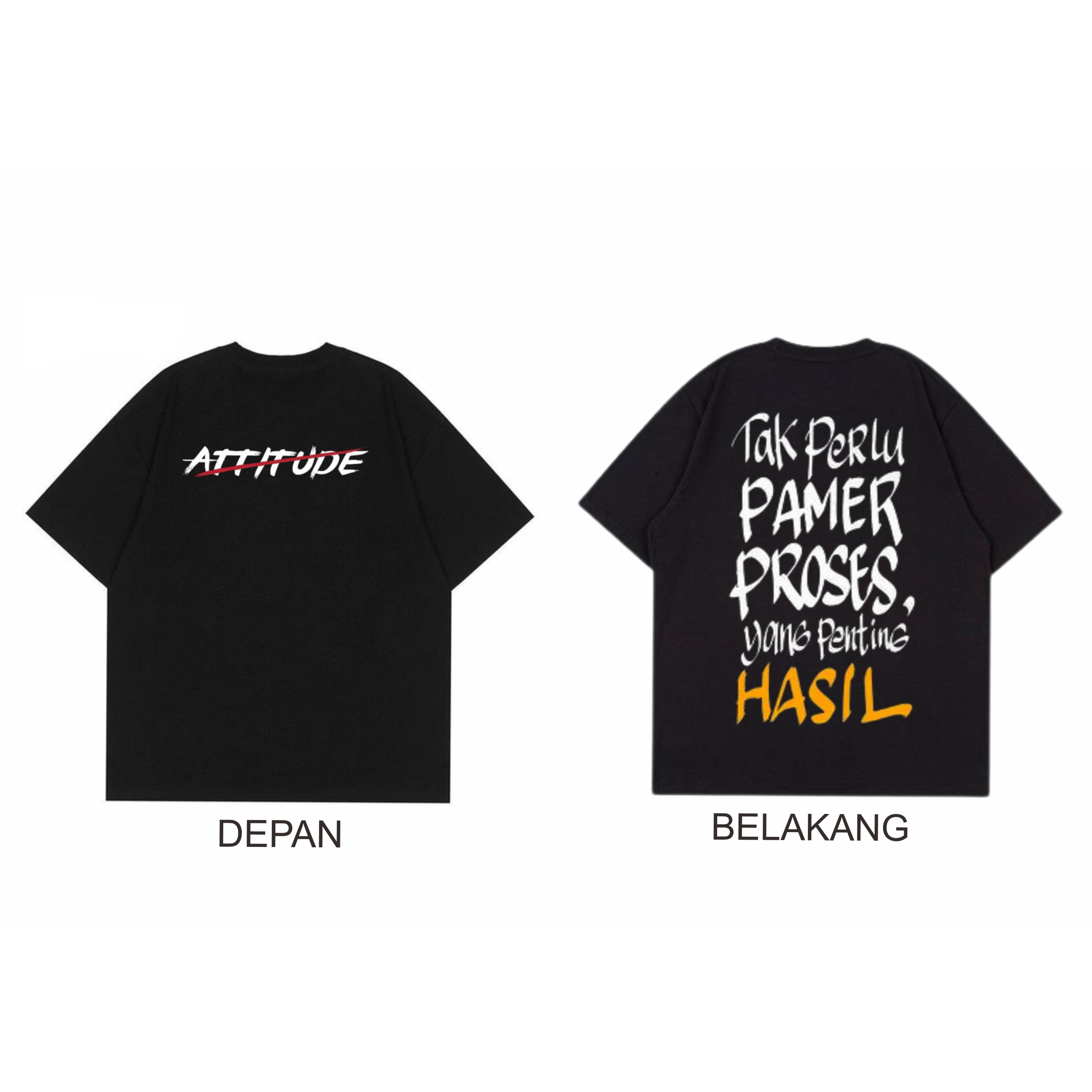 Baju Kaos Distro Pria Wanita Kata ( Tak Perlu Pamer Proses. Yang Penting Hasil ) | Katun Combed 24s Premium Murah Keren Bertulisan Pakaian Kekinian Unisex