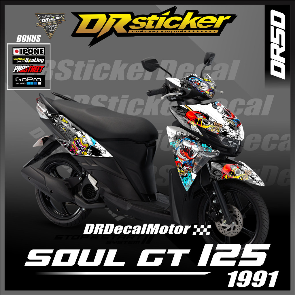 Decal Soul GT 125 Full Body Stiker Soul GT 125 Full Body  Soul GT 125 Full Body Doraemon Zombie