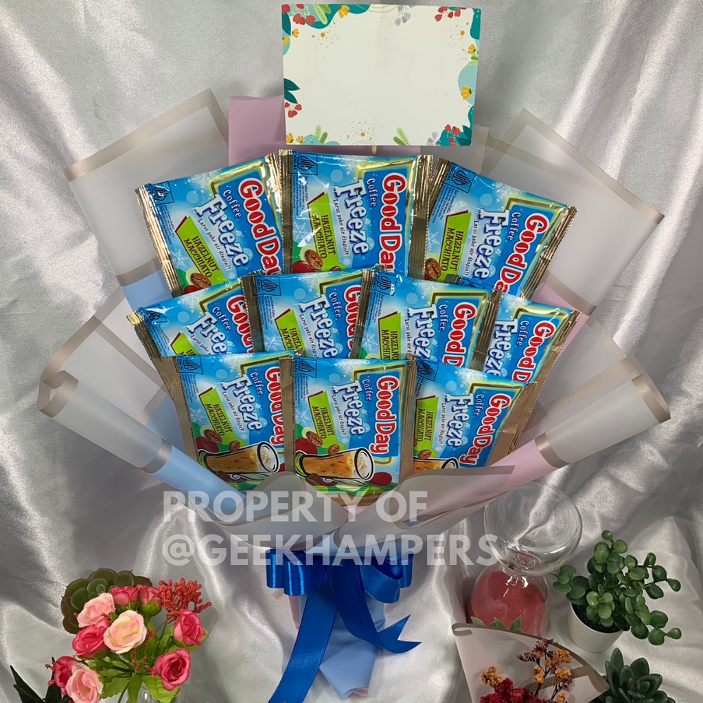 

Mini Buket Bouquet Bucket Kopi Good Day Freeze Hazelnut Macchiato Murah Kado Hadiah Ulang Tahun Wisuda Sidang Kelulusan Snack Murah Banget