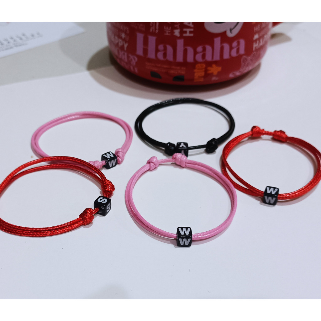 Gelang custom initial/ gelang custom nama/ gelang manik kotak/ gelang huruf/ gelang nama/ gelang ini