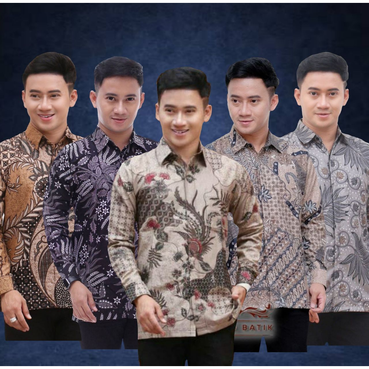 Batik Pria Lengan Panjang BATIK AZMIL HRB026 motif KERATONAN Kode 002 size M L XL XXL Reguler