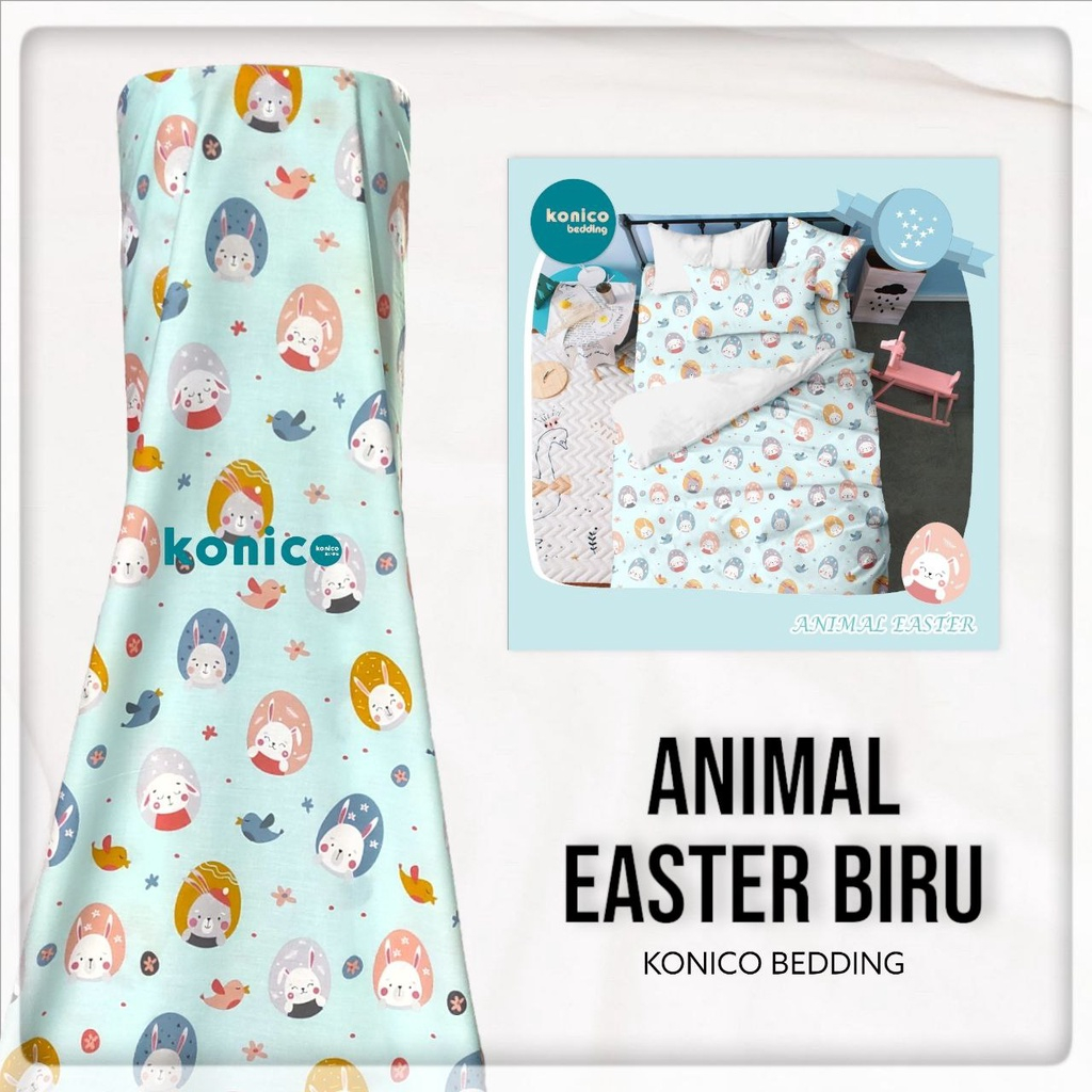 KONICO Bahan Kain Sprei katun Motif tabur Anak ANIMAL | ELBHE STAR CATRA GROW ( METERAN )