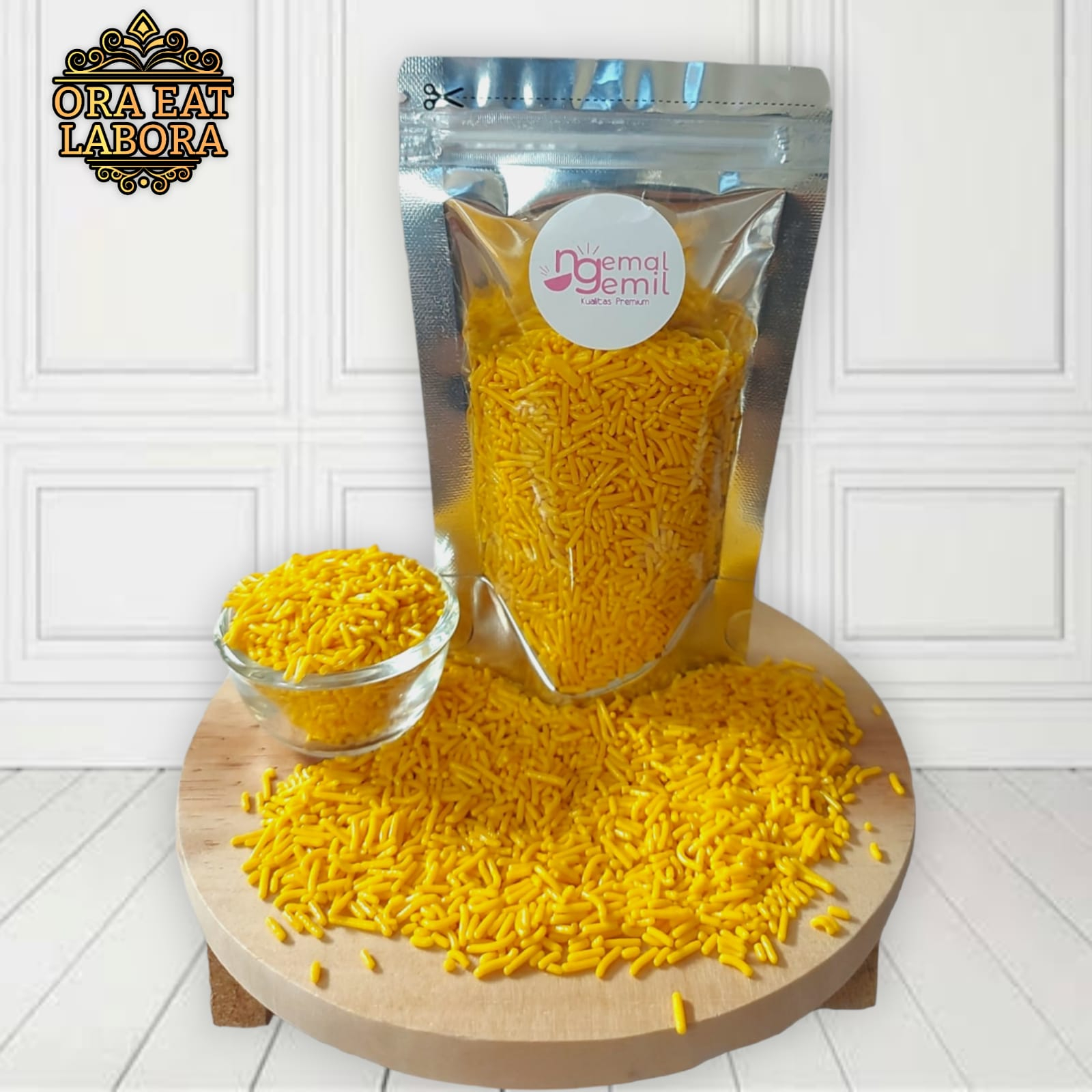 

Meses Pouch Kuning Meses Butiran Coklat Sprinkle Topping Donut Kue Bolu Kualitas Premium - Ora Eat Labora