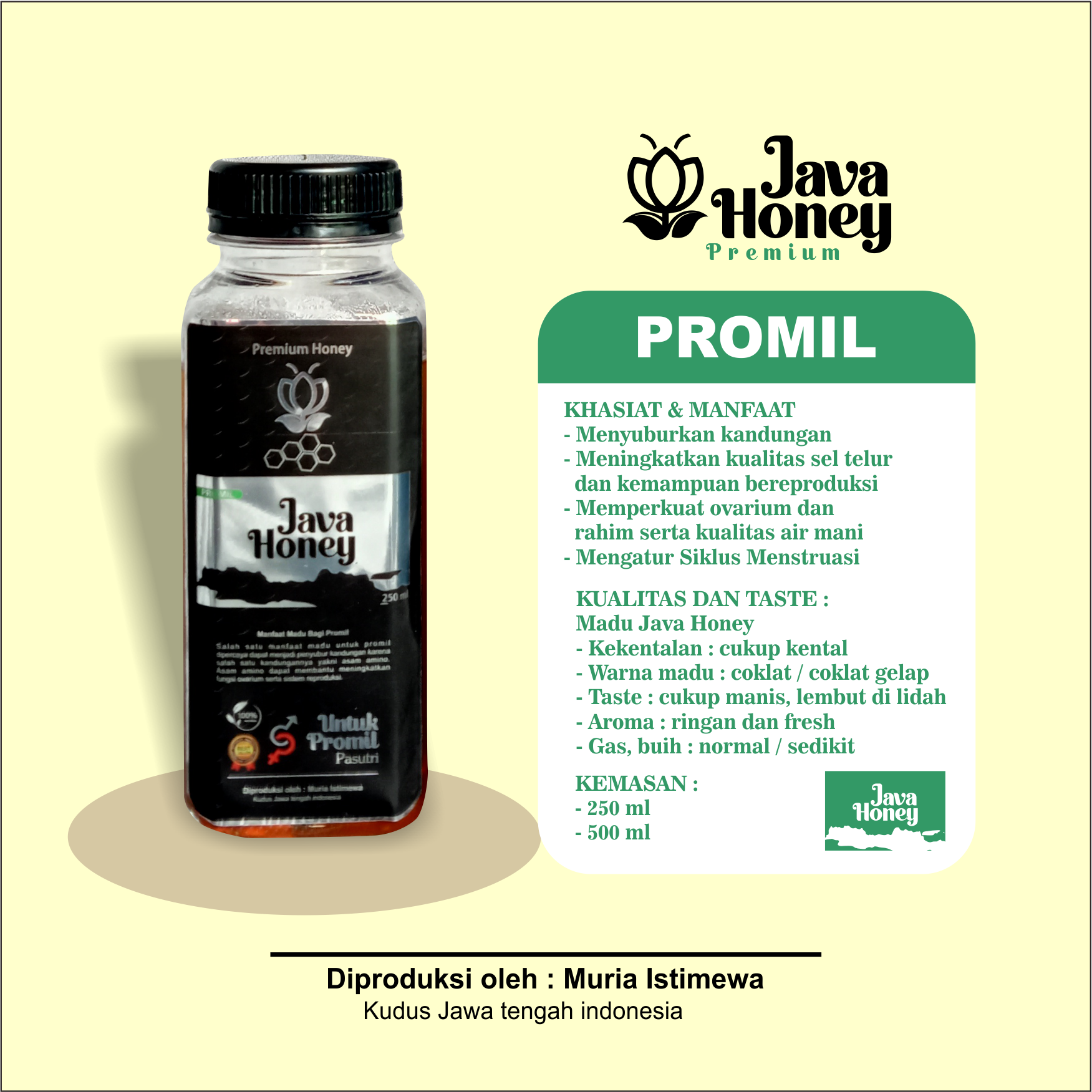 

JAVA HONEY MADU PROMIL DAN UNTUK IBU HAMIL MURNI ALAMI 100% ASLI 250 ml