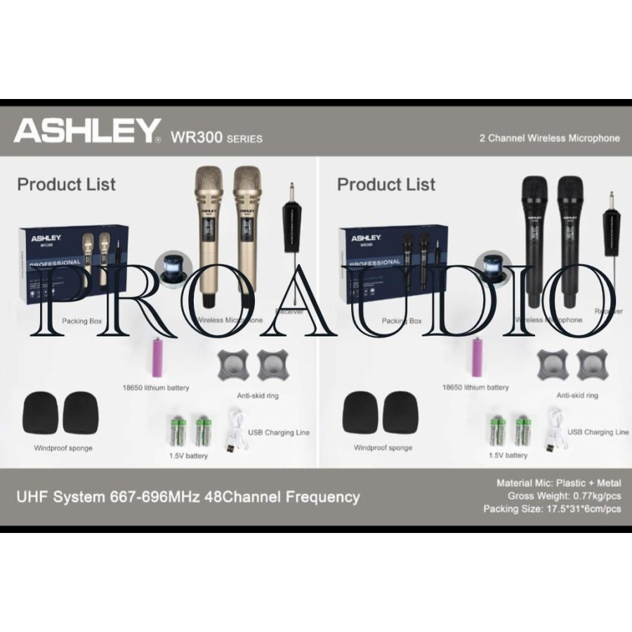 MIC WIRELESS ASHLEY WR300 WR 300 GARANSI RESMI ASHLEY ORIGINAL