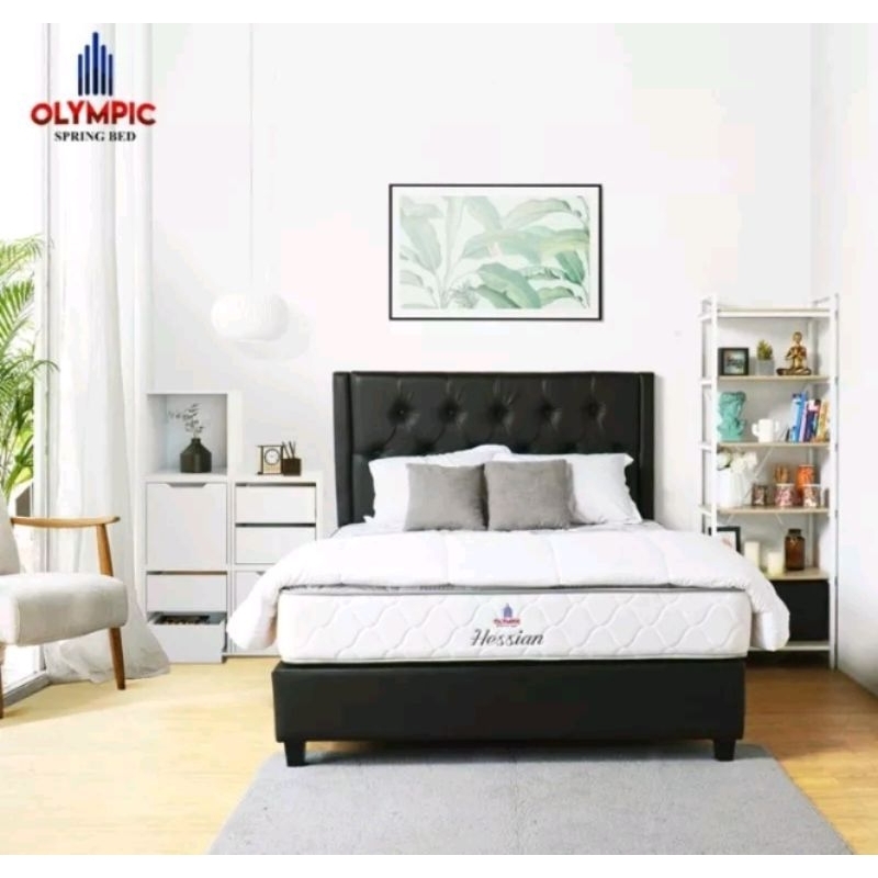 OLYMPIC SPRINGBED SET DIVAN+SANDARAN HESSIAN 180X200