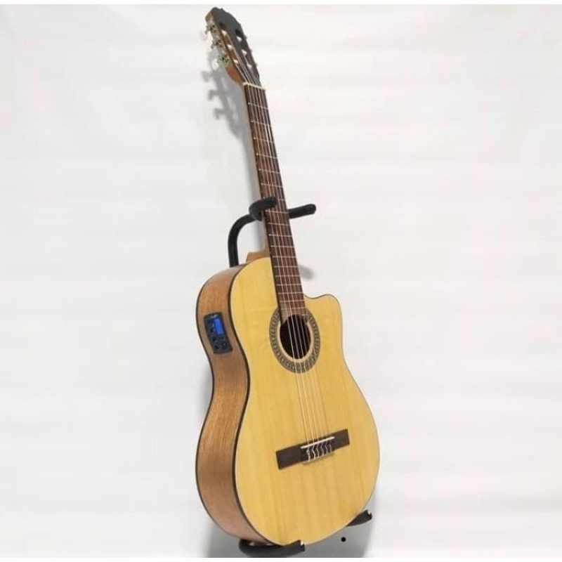 Gitar akustik klasik nylon elektrik COWBOY CGC 100 NA NS ORIGINAL Tuner