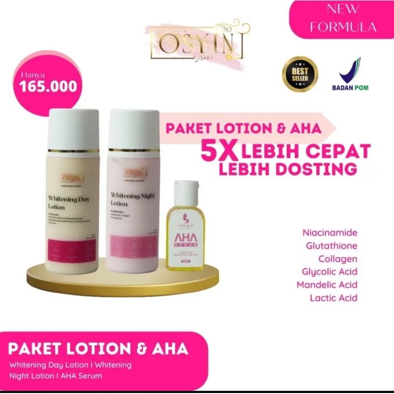 paket HB osyin + Body serum AHA osyin glow