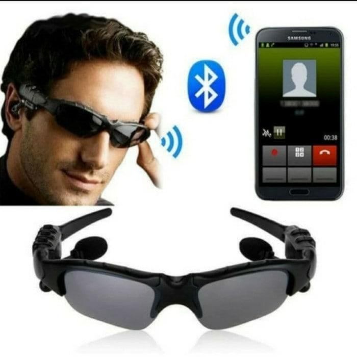 Kacamata Gaya Sunglasses Pria Keren Sport Bluetooth Polarized MP3 Musik Sepeda Kaca Mata Sepedah Anti Radiasi JS01