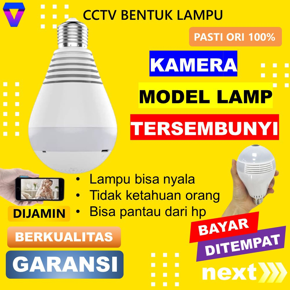 KAMERA LAMPU CCTV CAMERA PENGINTAI TERSEMBUNYI WIFI BOHLAM IP SPY HIDDEN CAMERA MURAH PENGINTIP JS16