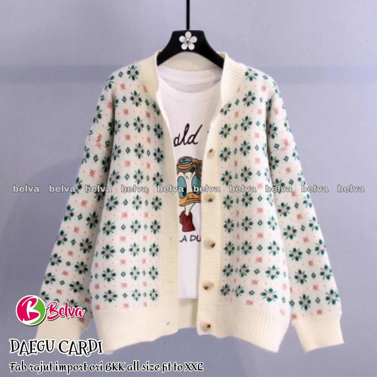 CARDIGAN RAJUT / 12.7 / ICHIBA DAEGU VANILLA NIHON CARDI / CARDIGAN WANITA ALLSIZE JUMBO / FIT TO XXL / BELVA