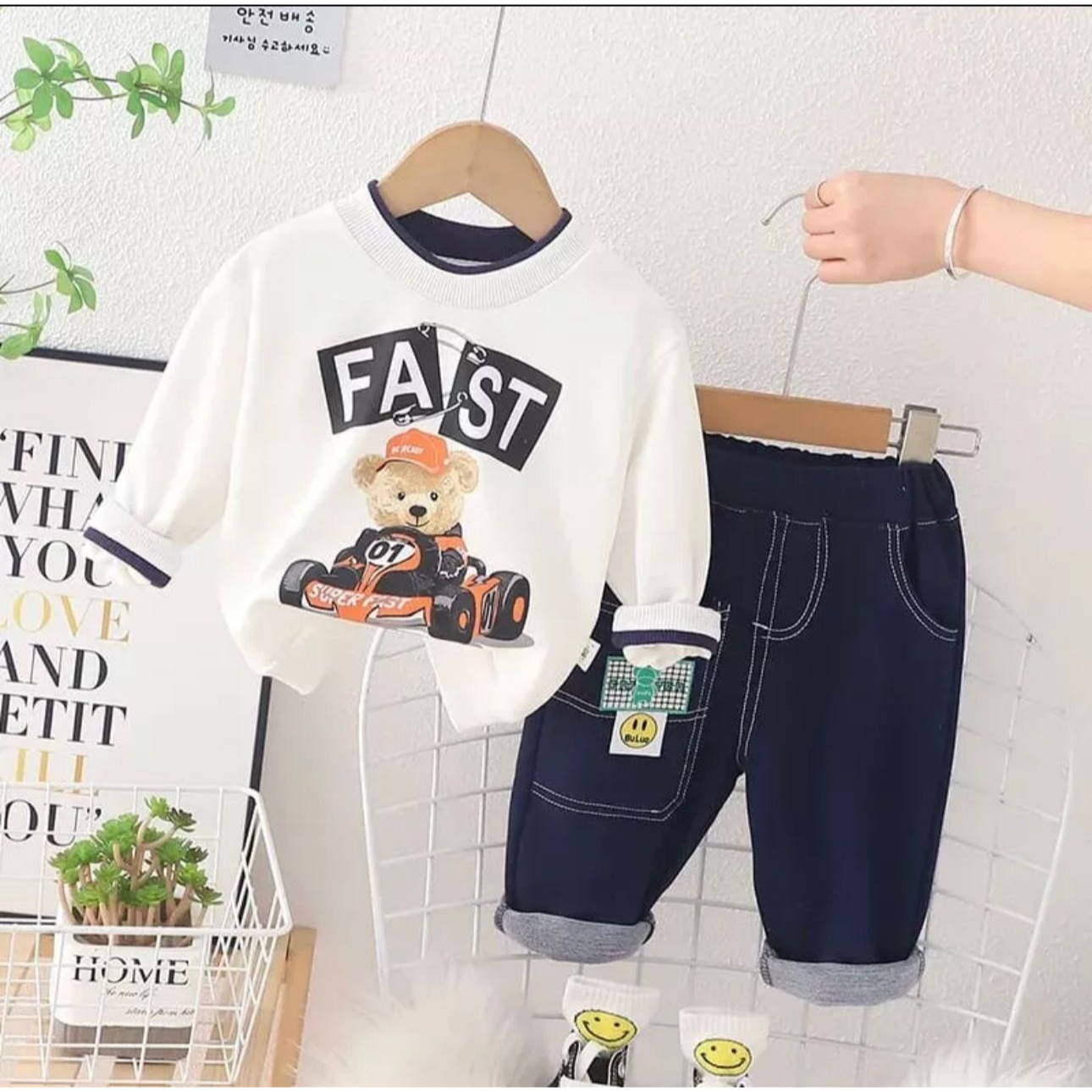 NEW FASHION SETELAN SWEATER FASH DENIM ANAK LAKI-LAKI DAN PEREMPUAN USIA 1-5 TAHUN TERBARU MASA KINI