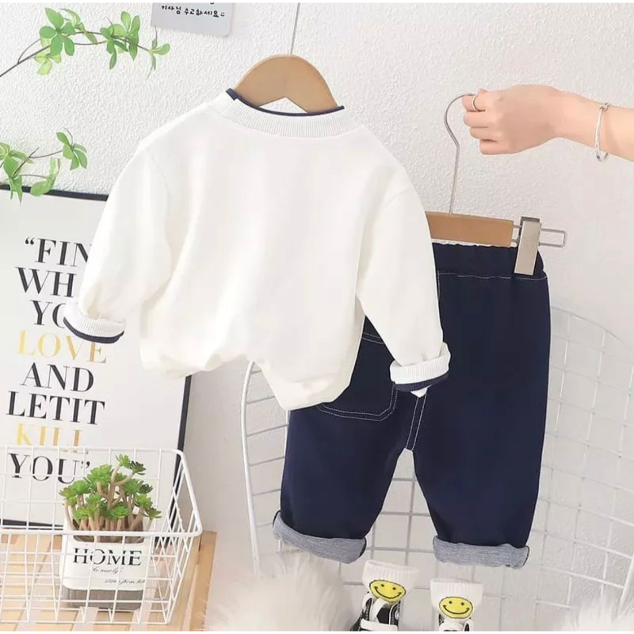 NEW FASHION SETELAN SWEATER FASH DENIM ANAK LAKI-LAKI DAN PEREMPUAN USIA 1-5 TAHUN TERBARU MASA KINI