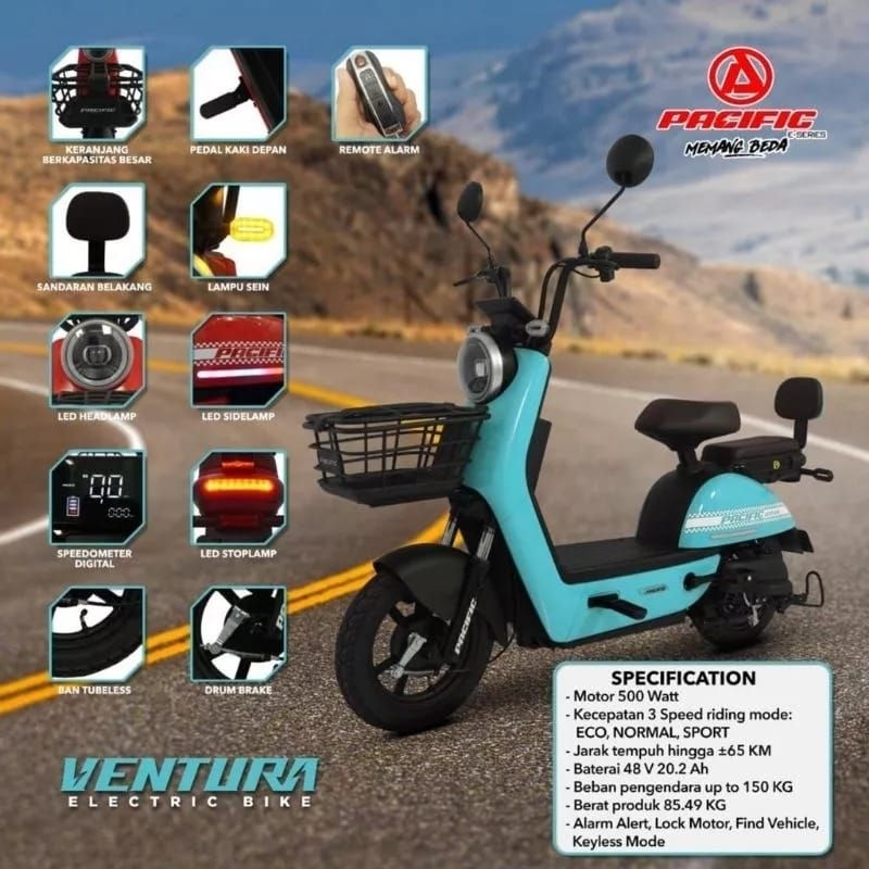 SEPEDA LISTRIK/E-BIKE PACIFIC VENTURA.