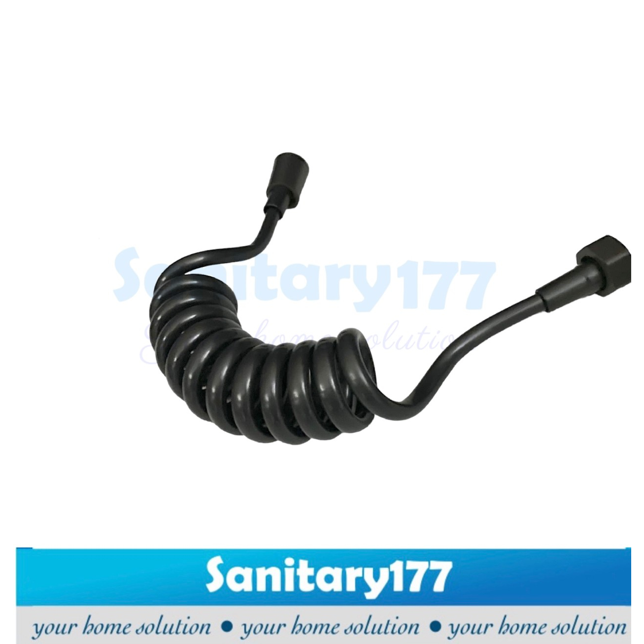 Selang shower Flexible telepon 150 cm ABU Grey- selang fleksibel mandi 1,5meter gun metal abu tua telephone spiral hose closet kloset semprotan mandi abu2