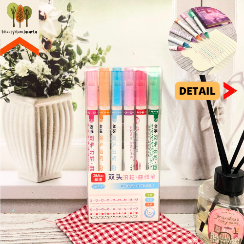 

Pulpen Set Linear Color Pen 2 in 1 JM-7707 1 Set 6 Pcs Pen Warna Warni Bentuk Bintang Bunga Hati Garis Unik Best Gift Stationery For School Alat Tulis Kantor Sekolah Ready Grosir Kado Ulang Tahun READY COD