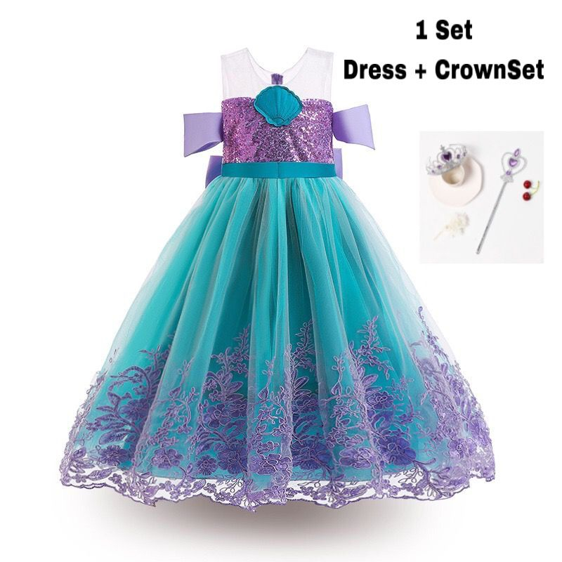 Frozen Anna Elsa Terbaru Princess Kostum Impor Dress Baju Pesta Ulang Tahun Princess Anak