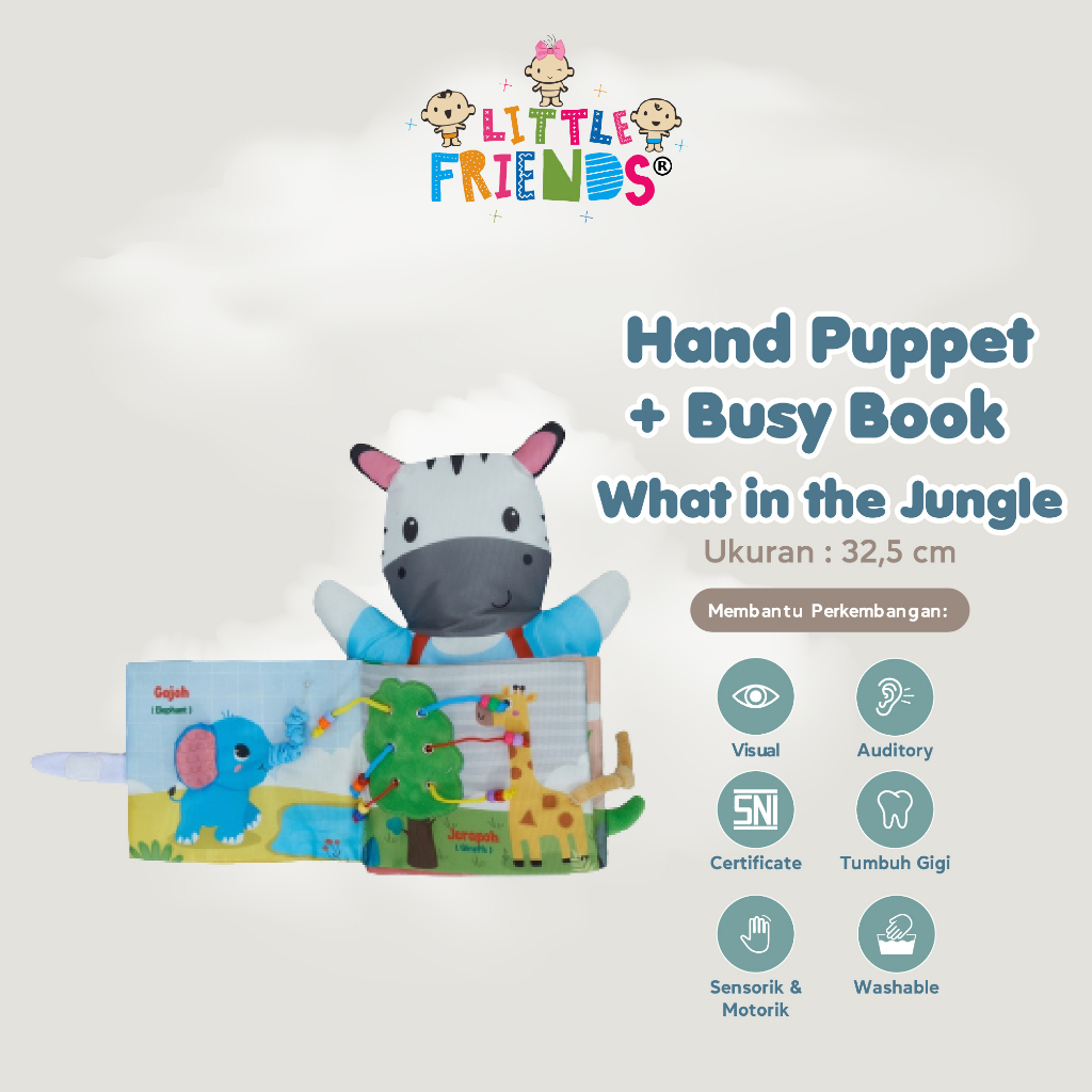 Hand Puppet + Busy Book Little Friends - LFH1040 LFH1050 LFH1060