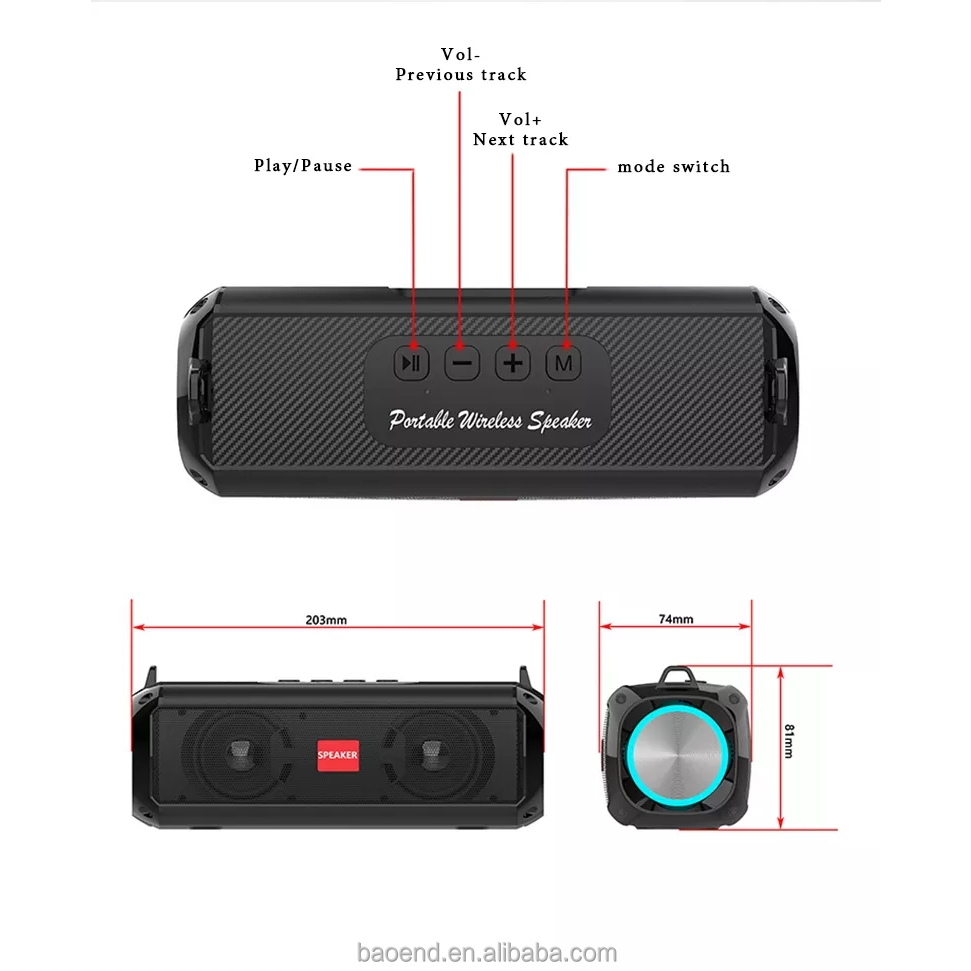 [BISA COD] Speaker Bluetooth Wireless With Belt Portable Stereo Music Speaker Original 100% Waterproof Speaker Bluetooth Super Bass